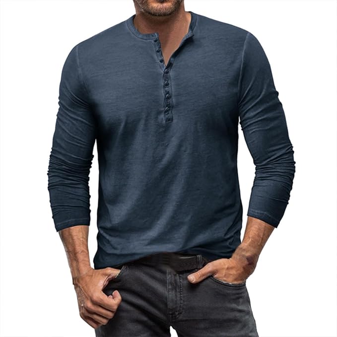 Casual Long-Sleeve Henley